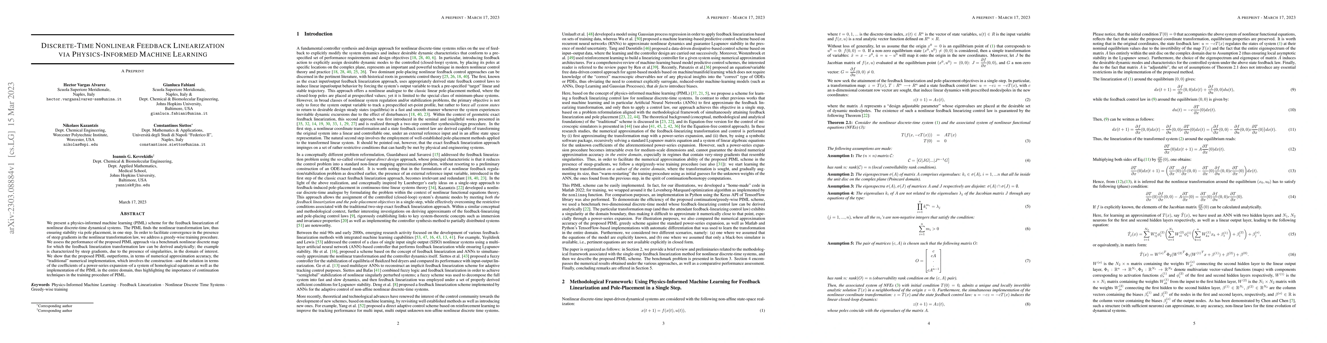 Thumbnail for Discrete-Time Nonlinear Feedback Linearization via Physics-Informed
  Machine Learning
