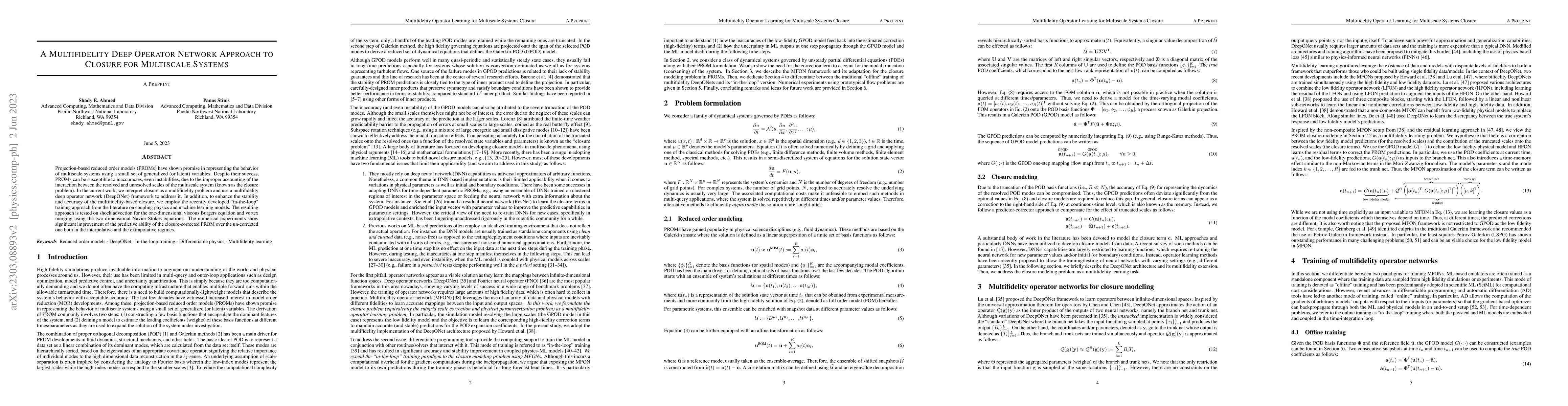 Thumbnail for A Multifidelity deep operator network approach to closure for multiscale
  systems