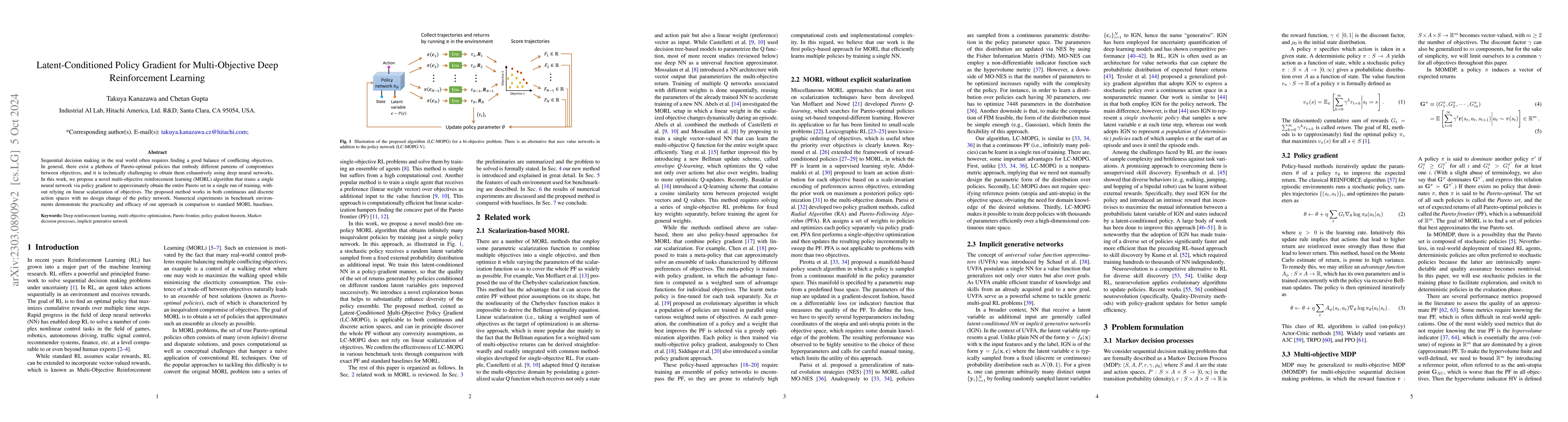 Thumbnail for Latent-Conditioned Policy Gradient for Multi-Objective Deep
  Reinforcement Learning