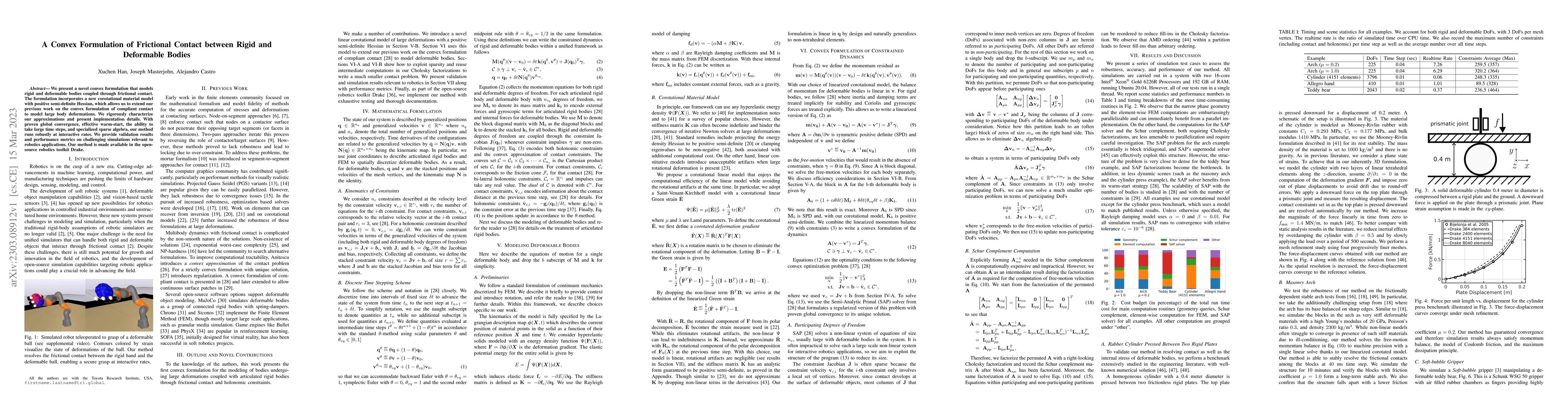 Thumbnail for A Convex Formulation of Frictional Contact between Rigid and Deformable
  Bodies