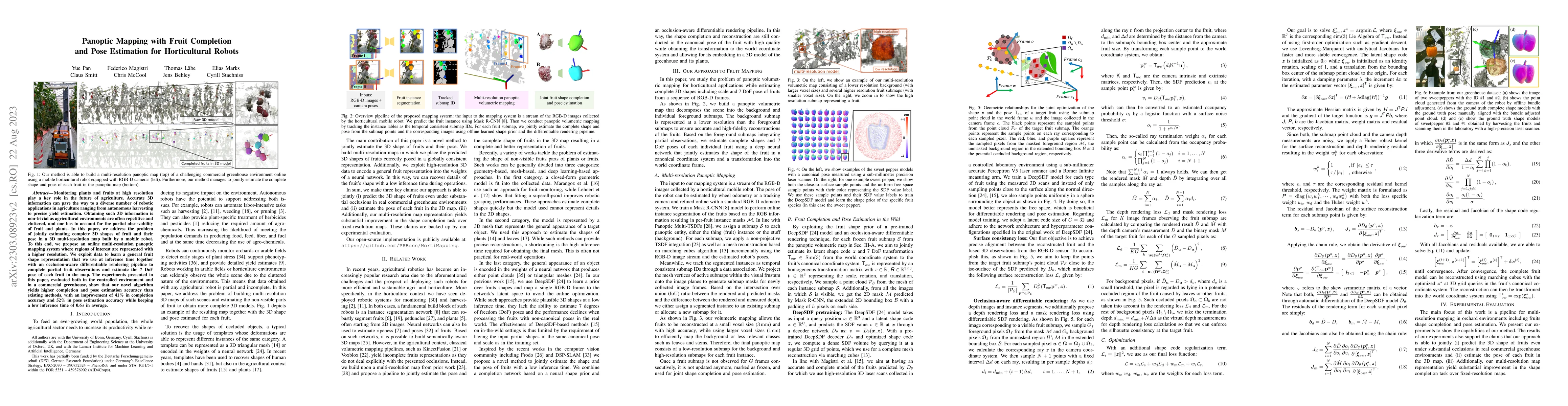 Thumbnail for Panoptic Mapping with Fruit Completion and Pose Estimation for
  Horticultural Robots