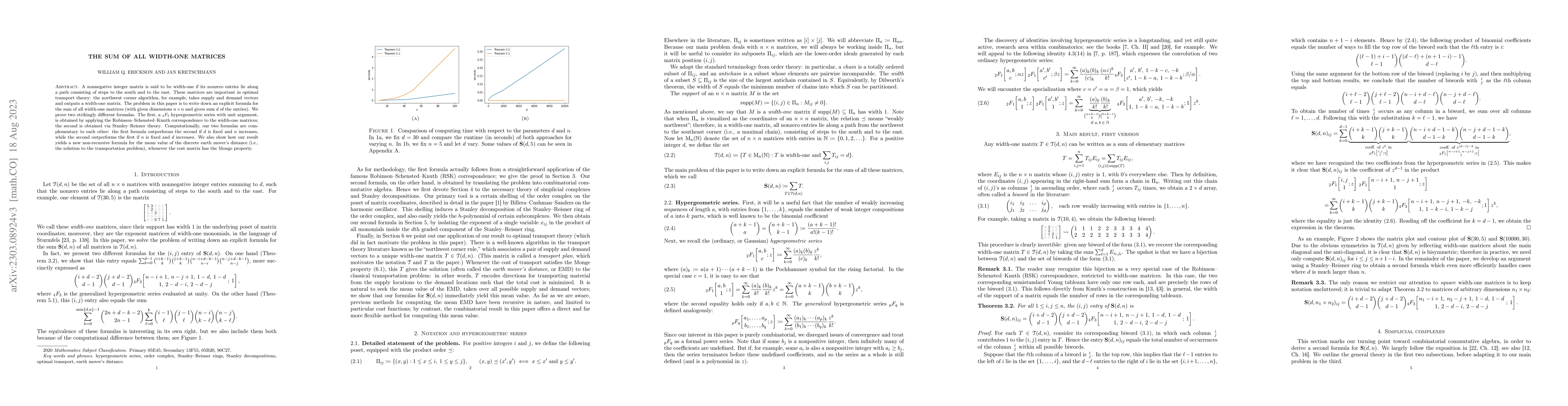Thumbnail for The sum of all width-one matrices