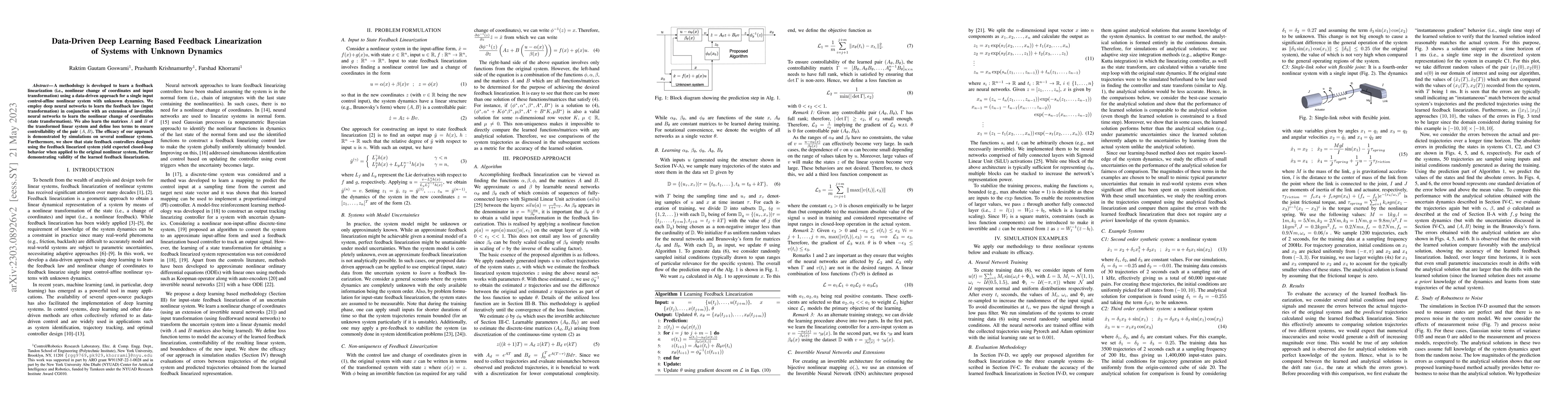 Thumbnail for Data-Driven Deep Learning Based Feedback Linearization of Systems with
  Unknown Dynamics