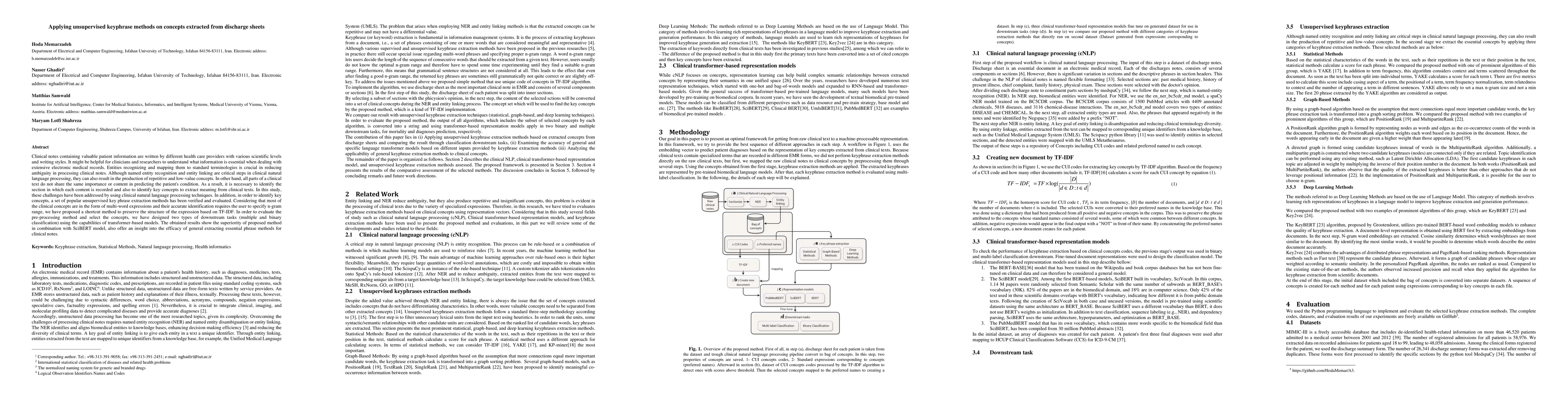 Thumbnail for Applying unsupervised keyphrase methods on concepts extracted from
  discharge sheets