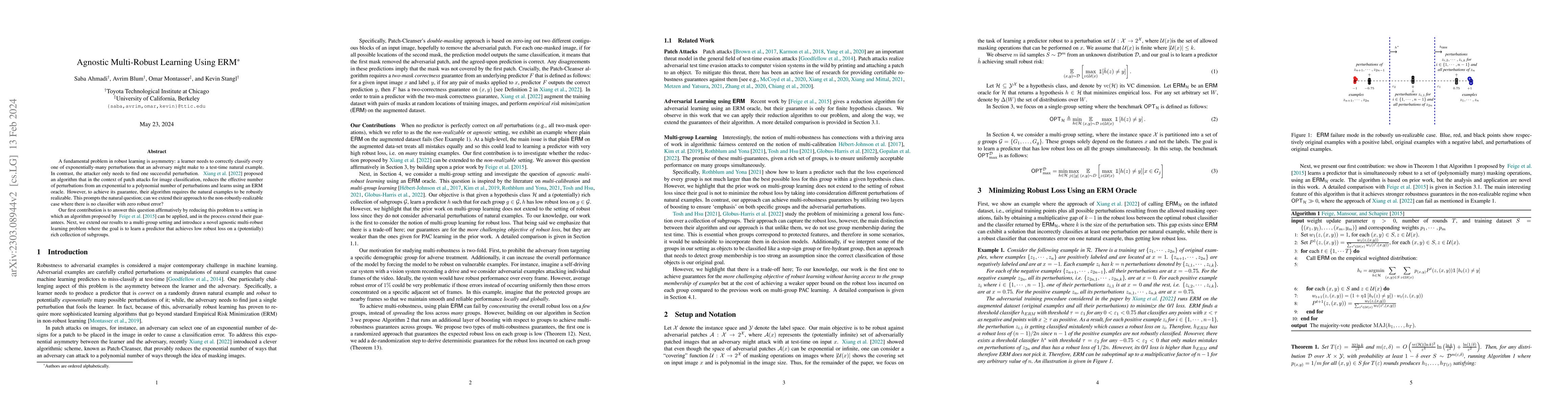 Thumbnail for Agnostic Multi-Robust Learning Using ERM