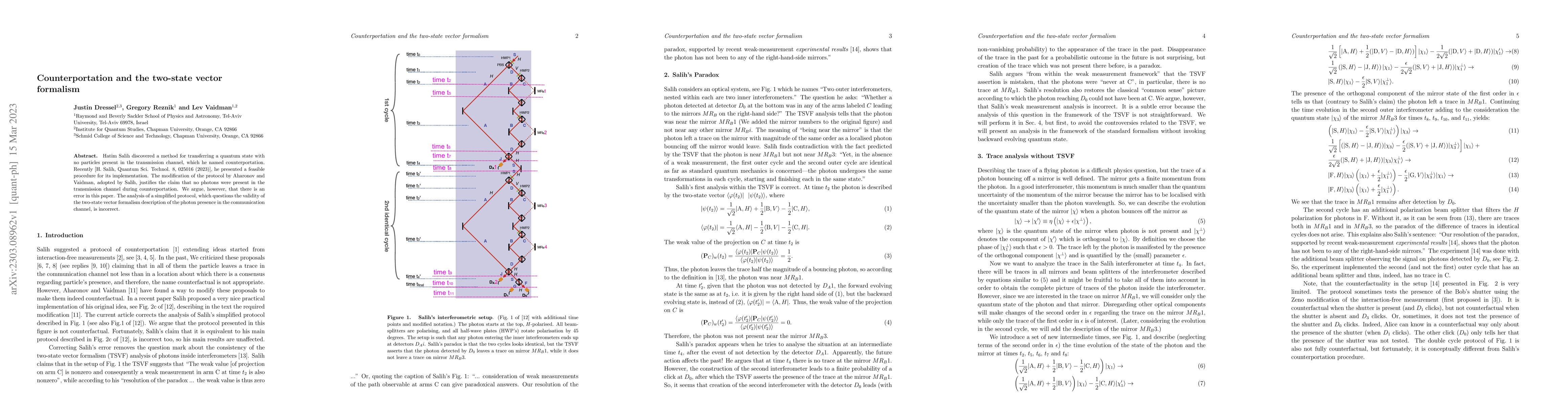 Thumbnail for Counterportation and the two-state vector formalism