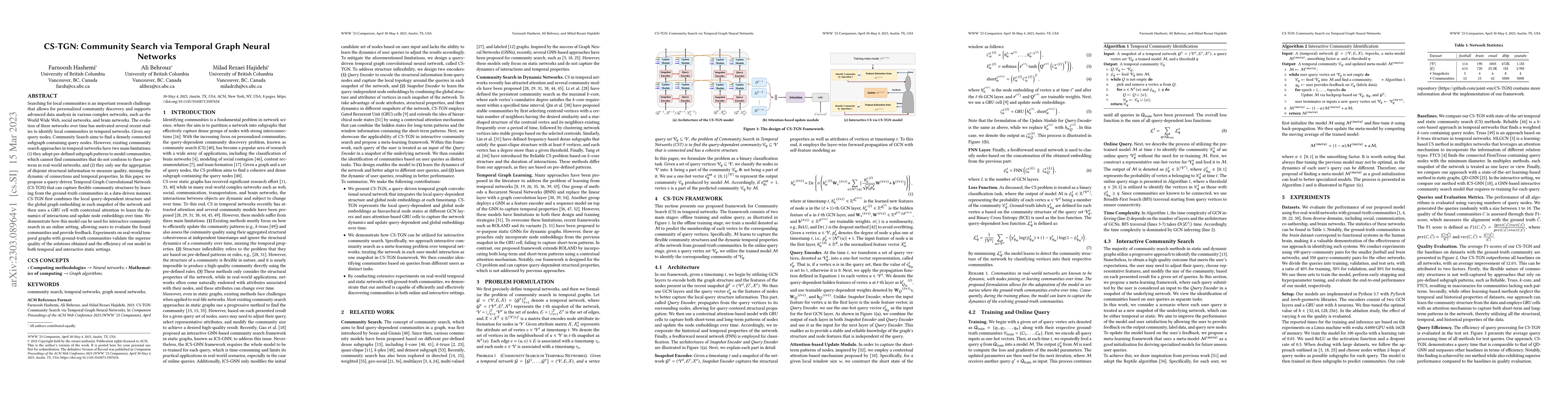 Thumbnail for CS-TGN: Community Search via Temporal Graph Neural Networks
