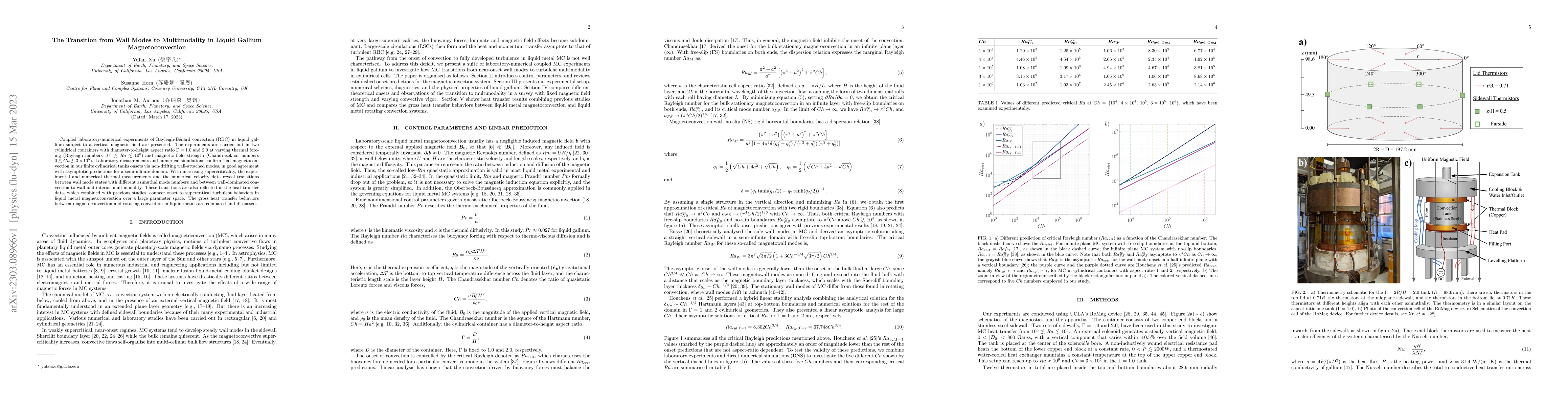 Thumbnail for The Transition from Wall Modes to Multimodality in Liquid Gallium
  Magnetoconvection