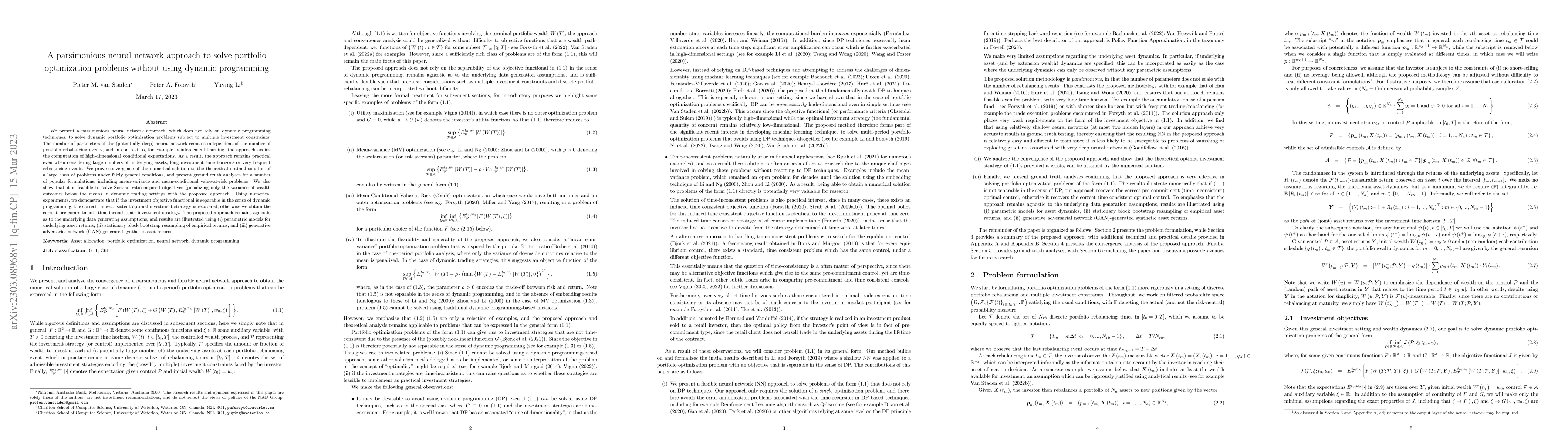 Thumbnail for A parsimonious neural network approach to solve portfolio optimization
  problems without using dynamic programming