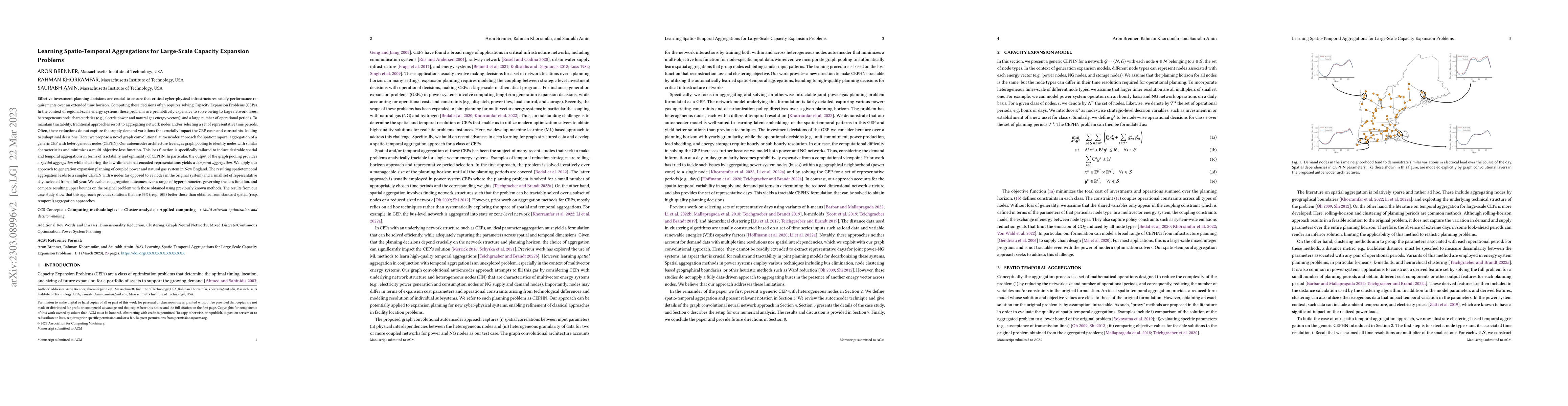 Thumbnail for Learning Spatio-Temporal Aggregations for Large-Scale Capacity Expansion
  Problems