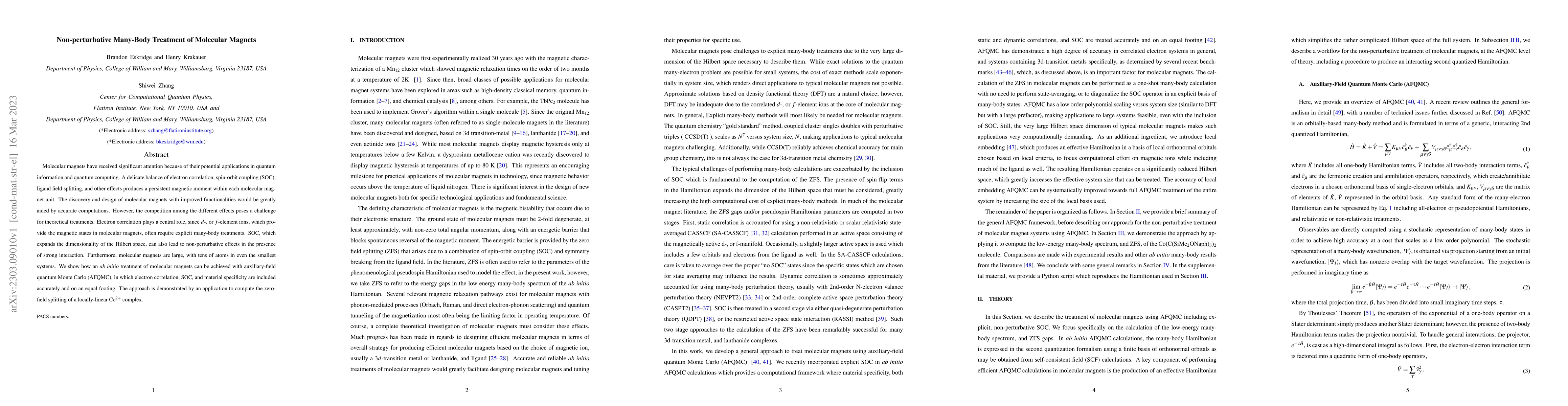 Thumbnail for Non-perturbative Many-Body Treatment of Molecular Magnets