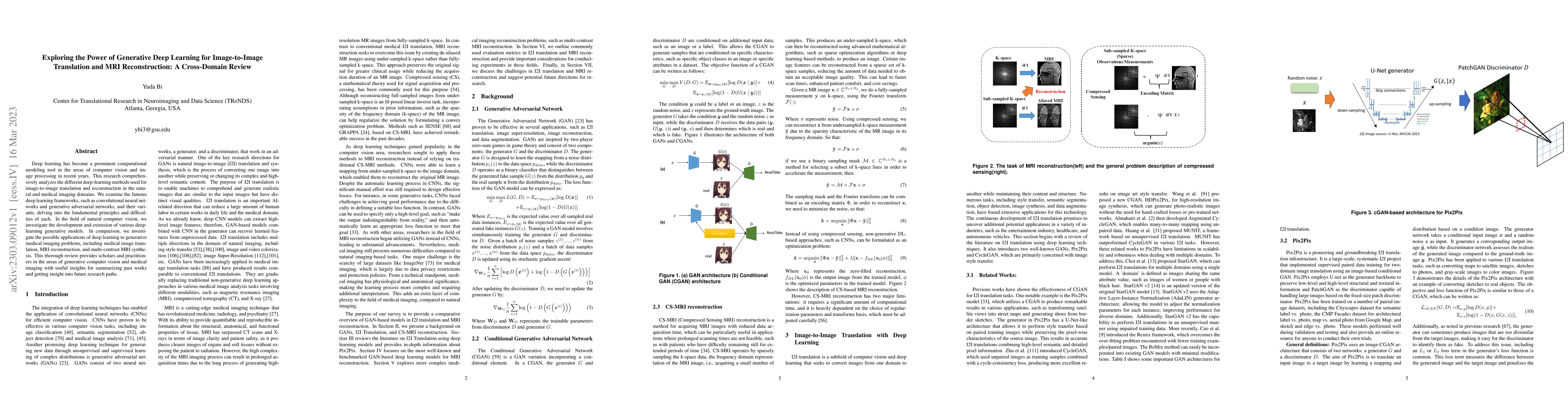 Thumbnail for Exploring the Power of Generative Deep Learning for Image-to-Image
  Translation and MRI Reconstruction: A Cross-Domain Review