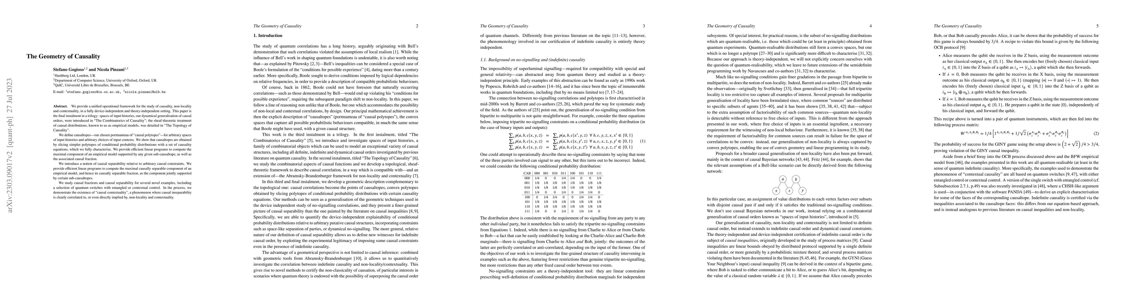 Thumbnail for The Geometry of Causality