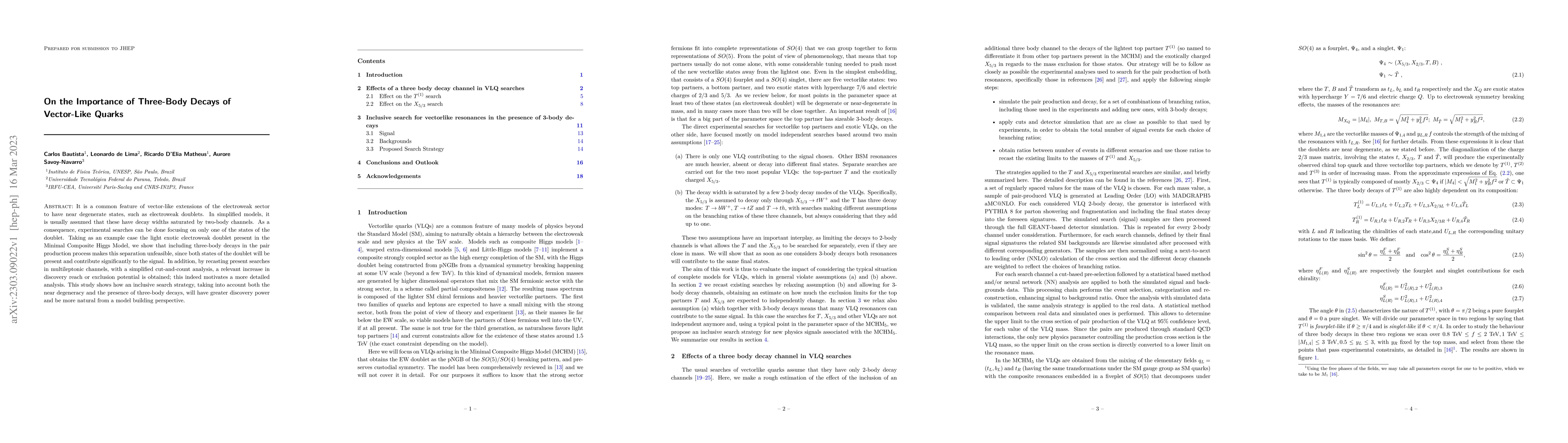 Thumbnail for On the Importance of Three-Body Decays of Vector-Like Quarks