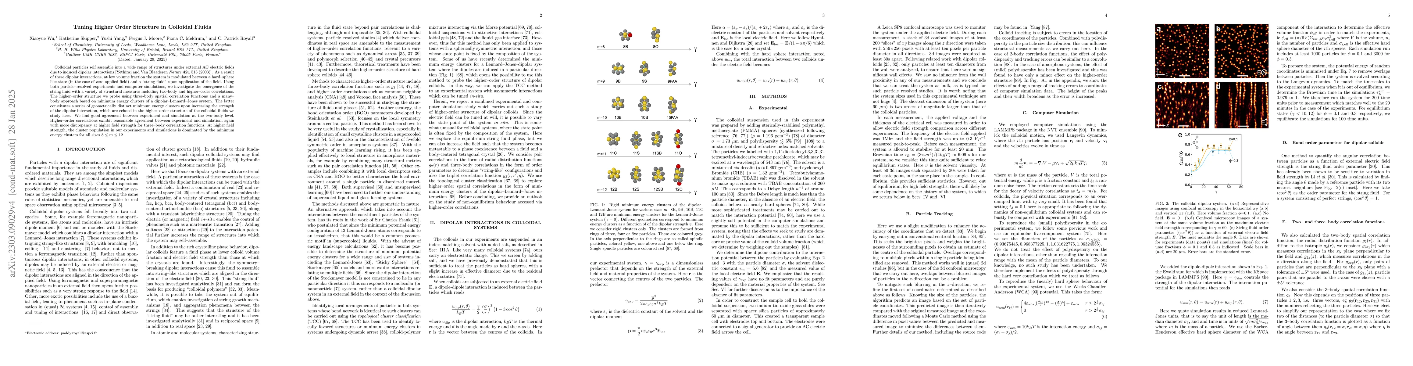 Thumbnail for Tuning Higher Order Structure in Colloidal Fluids