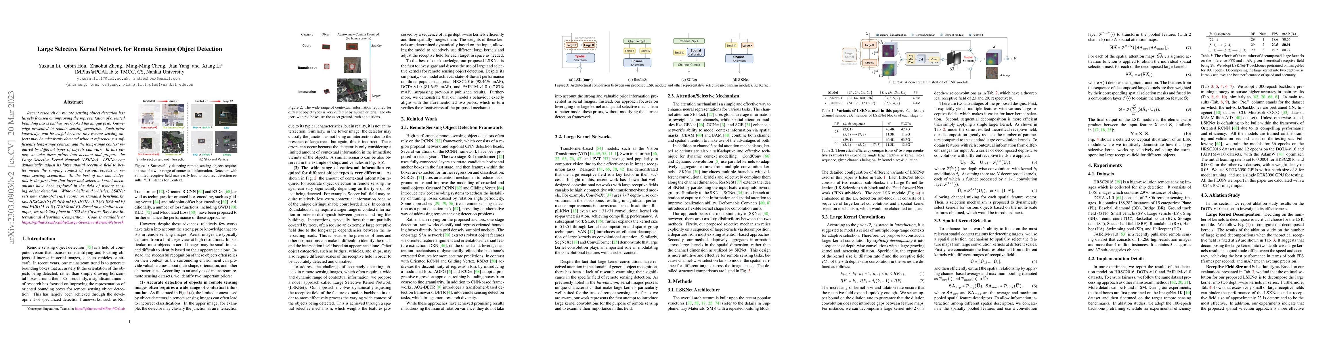 Thumbnail for Large Selective Kernel Network for Remote Sensing Object Detection
