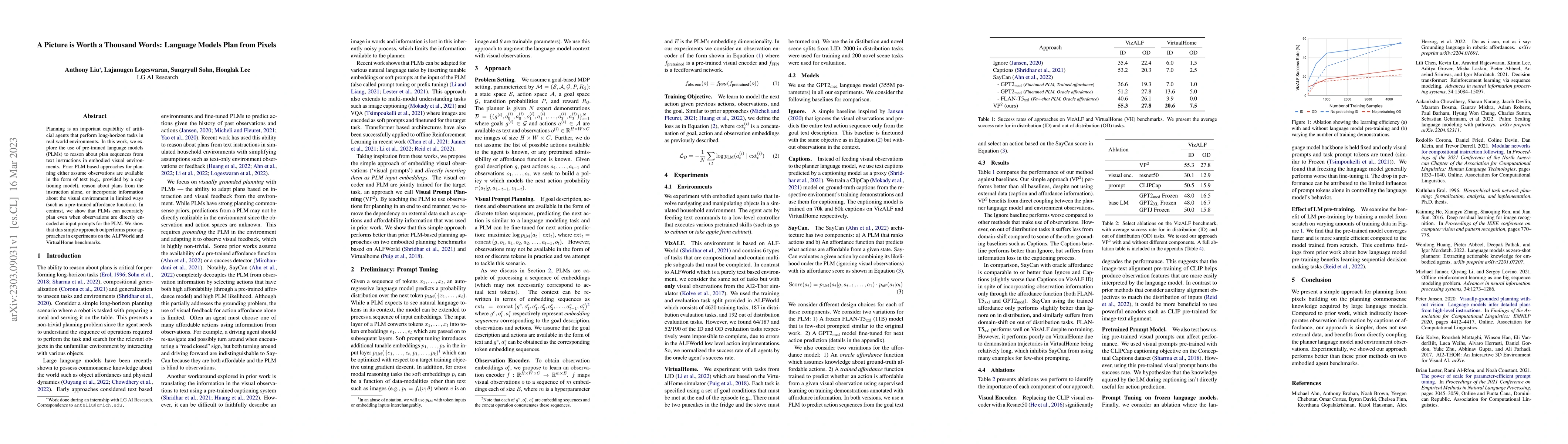 Thumbnail for A Picture is Worth a Thousand Words: Language Models Plan from Pixels