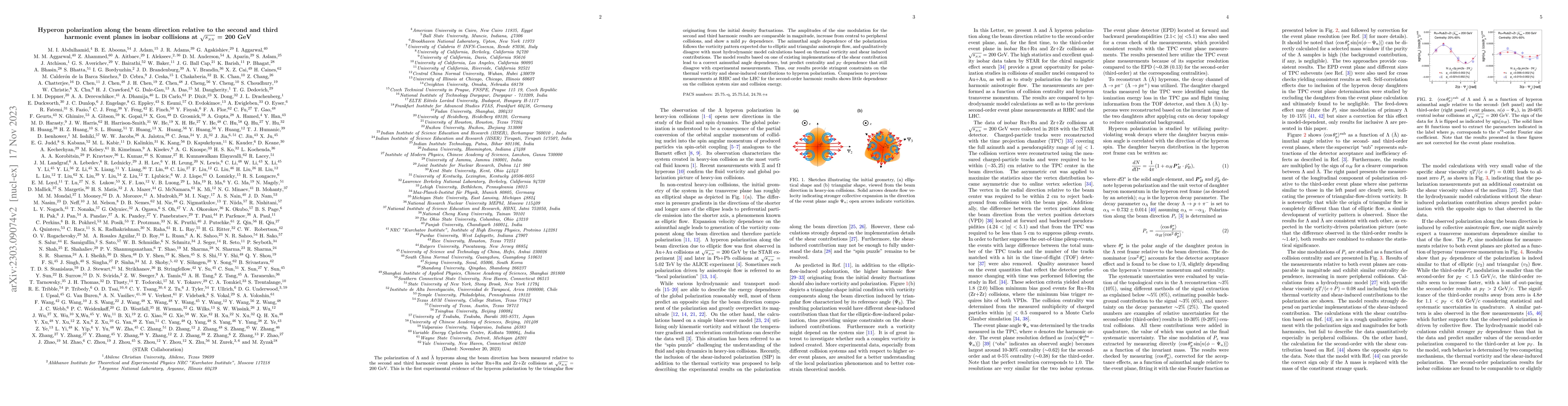 Thumbnail for Hyperon polarization along the beam direction relative to the second and
  third harmonic event planes in isobar collisions at $\sqrt{s_{NN}}$ = 200 GeV