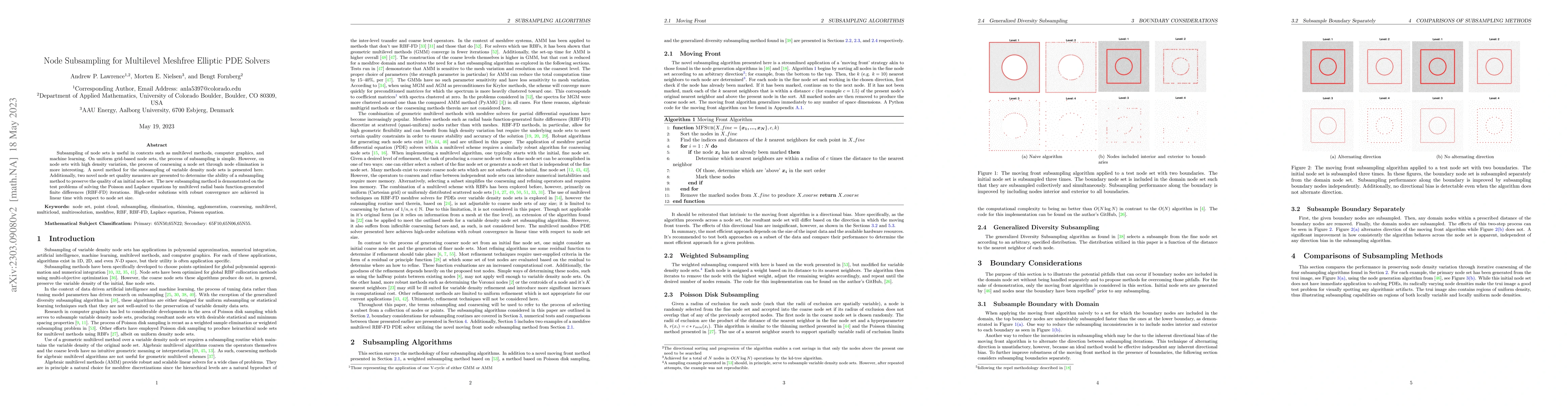 Thumbnail for Node Subsampling for Multilevel Meshfree Elliptic PDE Solvers