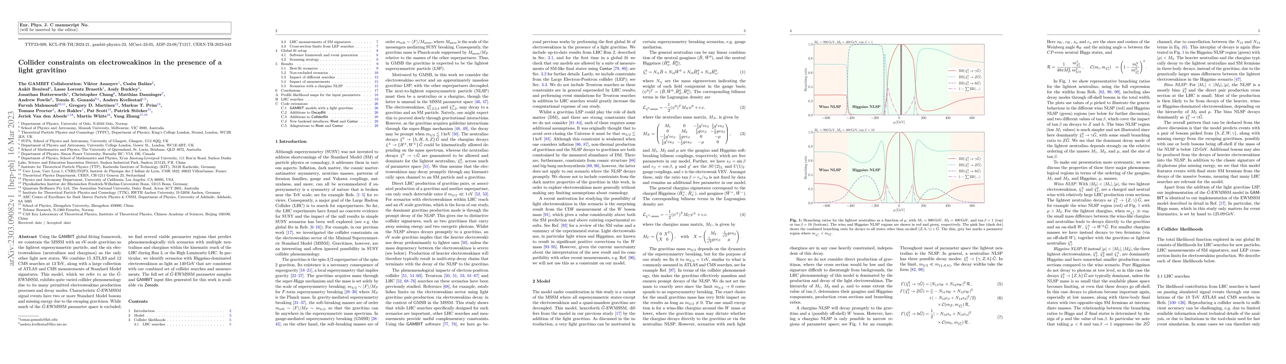 Thumbnail for Collider constraints on electroweakinos in the presence of a light
  gravitino