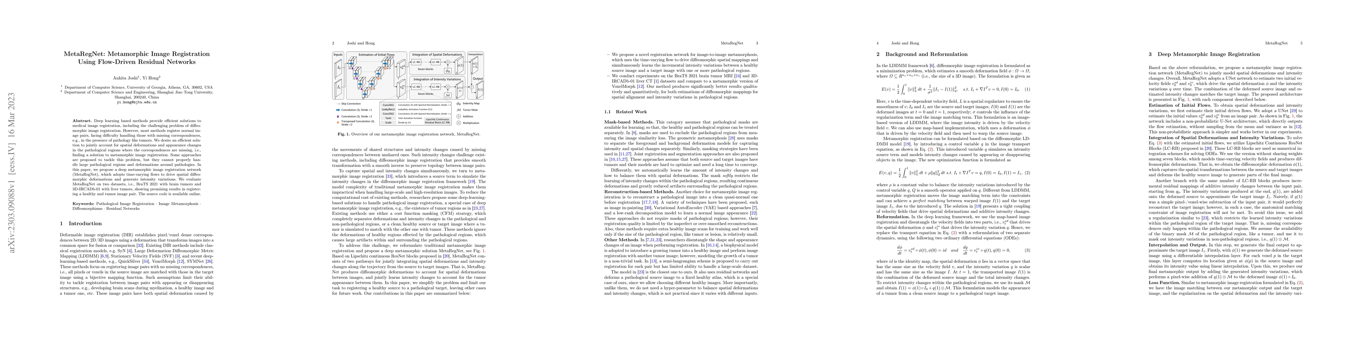Thumbnail for MetaRegNet: Metamorphic Image Registration Using Flow-Driven Residual
  Networks
