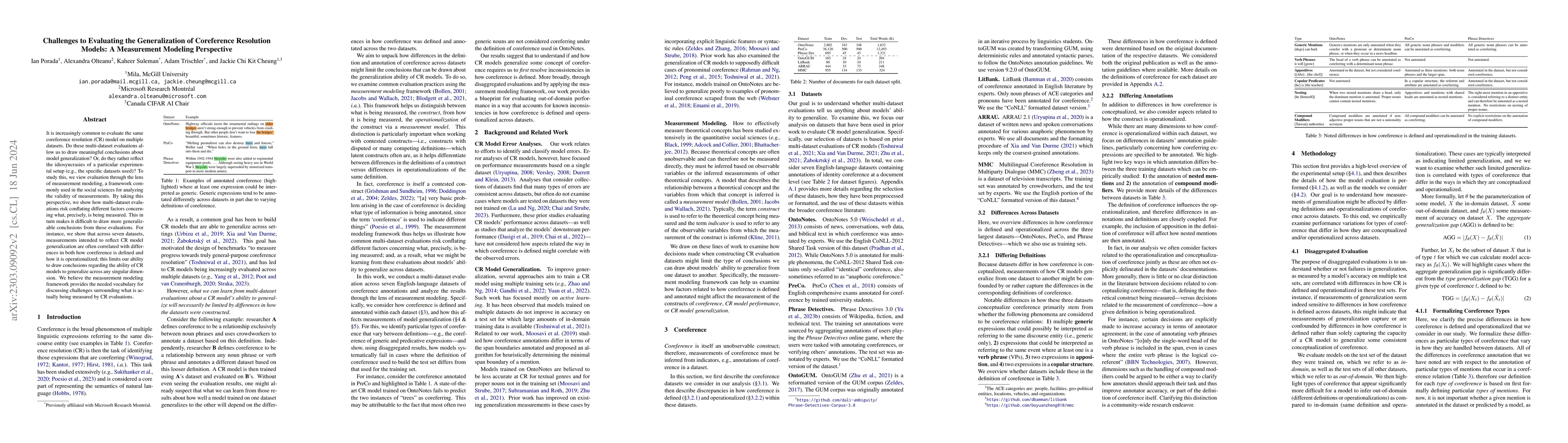 Thumbnail for Challenges to Evaluating the Generalization of Coreference Resolution
  Models: A Measurement Modeling Perspective