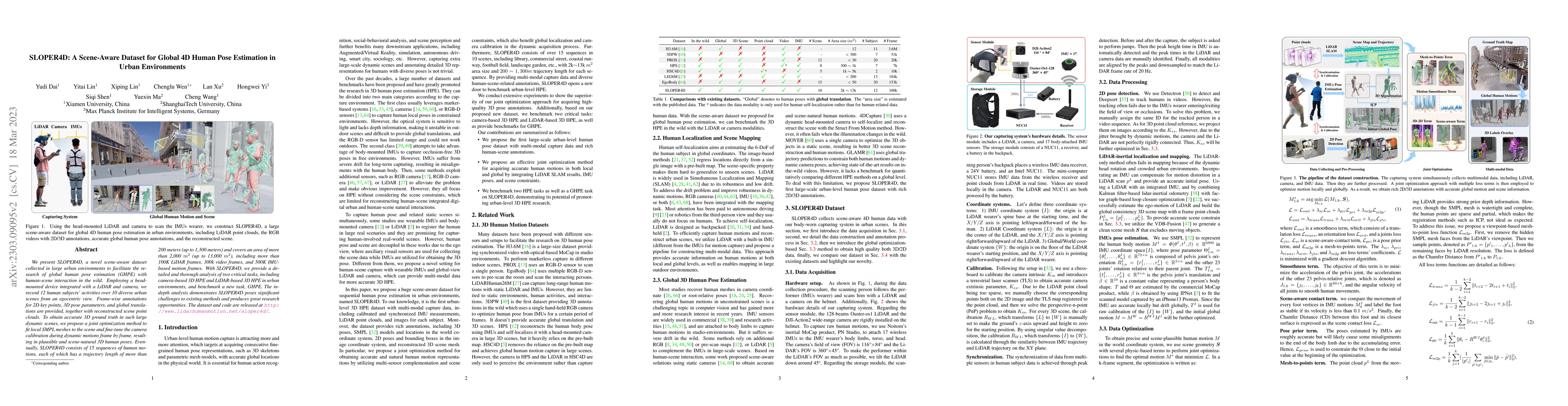Thumbnail for SLOPER4D: A Scene-Aware Dataset for Global 4D Human Pose Estimation in
  Urban Environments