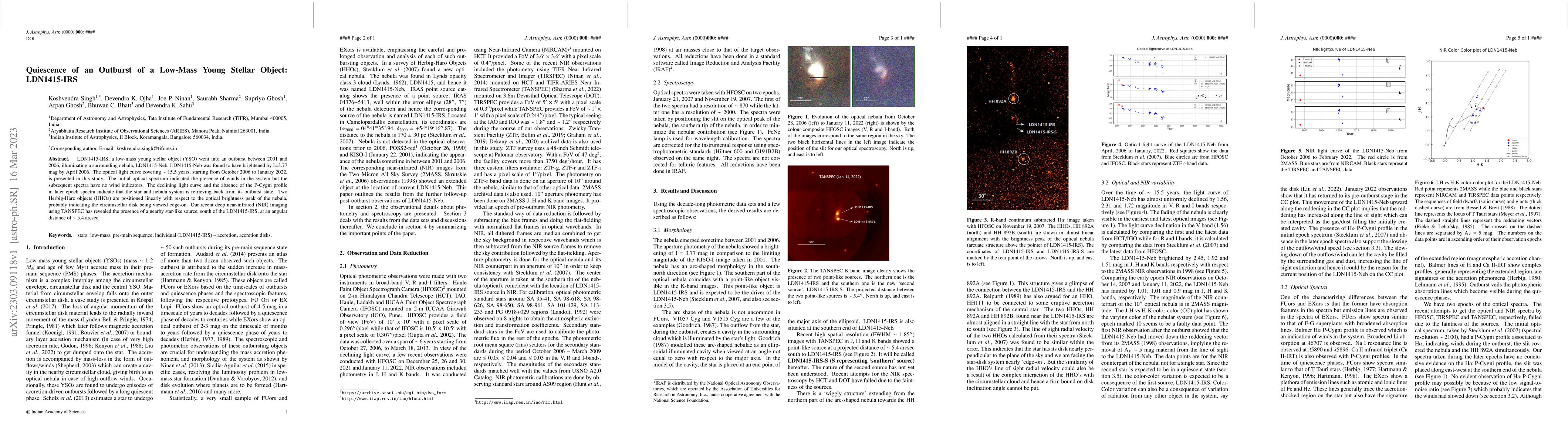 Thumbnail for Quiescence of an Outburst of a Low-Mass Young Stellar Object:
  LDN1415-IRS