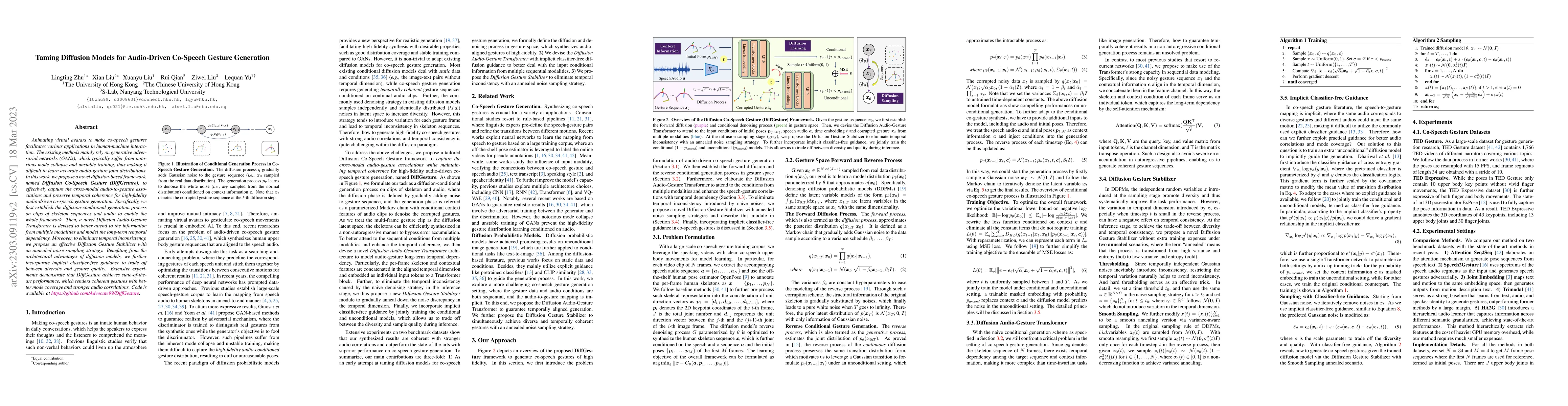 Thumbnail for Taming Diffusion Models for Audio-Driven Co-Speech Gesture Generation