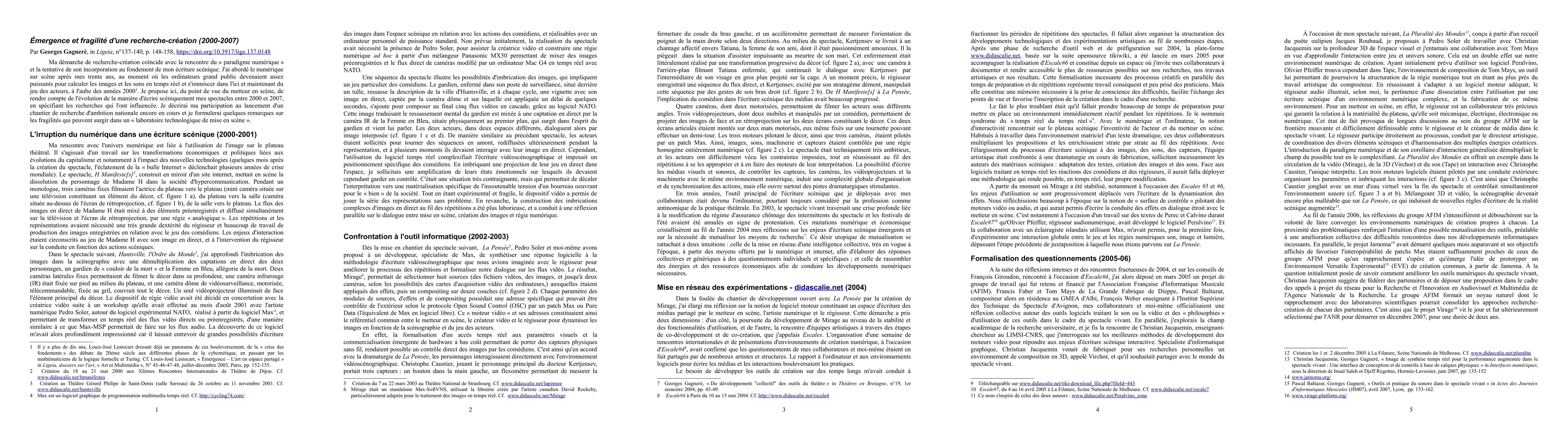 Thumbnail for Emergence and fragility of a research-creation (2000-2007)