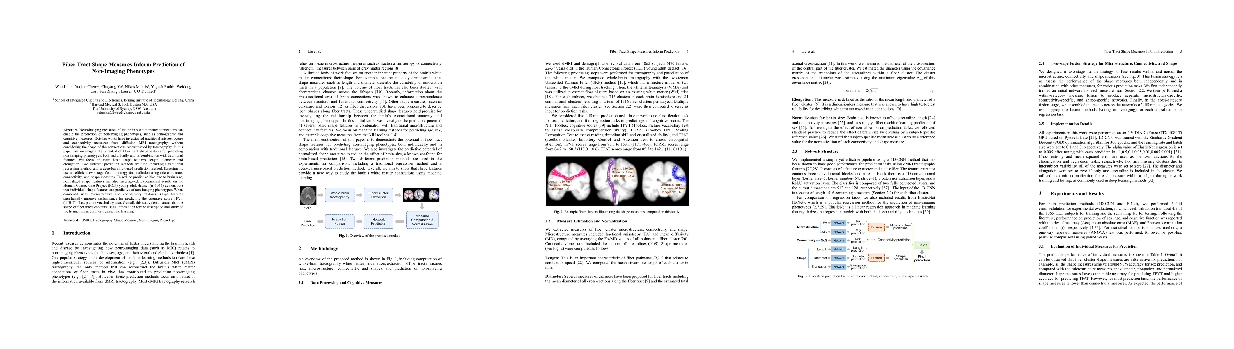 Thumbnail for Fiber Tract Shape Measures Inform Prediction of Non-Imaging Phenotypes