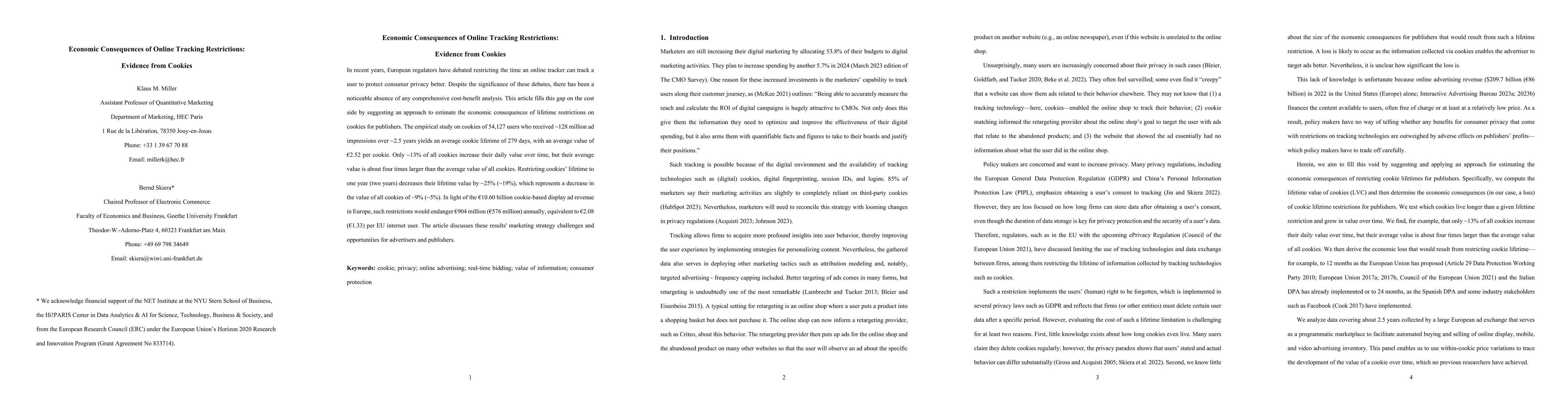 Thumbnail for Economic Consequences of Online Tracking Restrictions: Evidence from
  Cookies