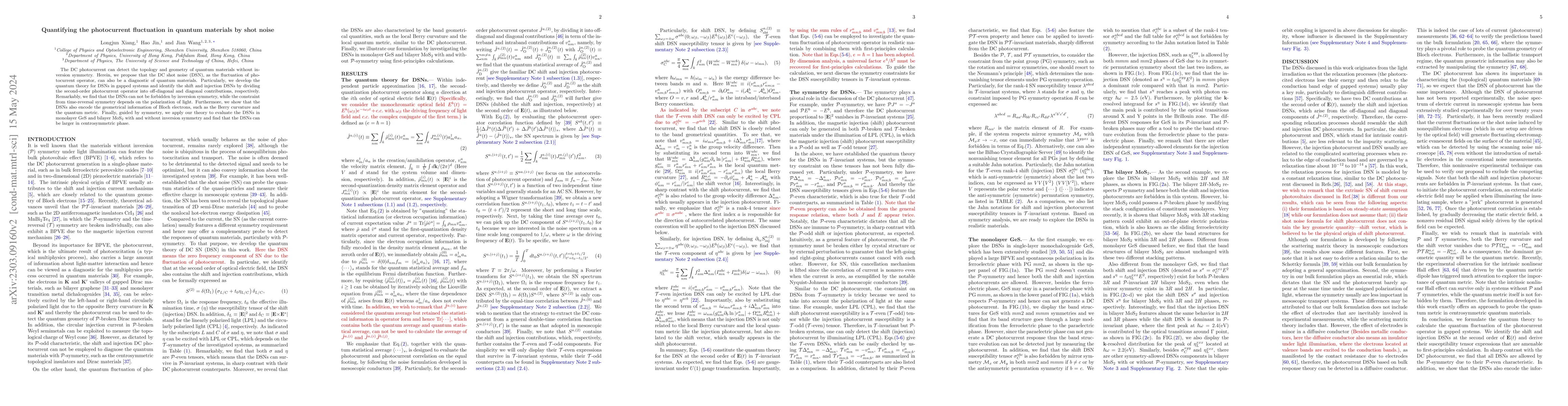 Thumbnail for Quantifying the photocurrent fluctuation in quantum materials by shot
  noise