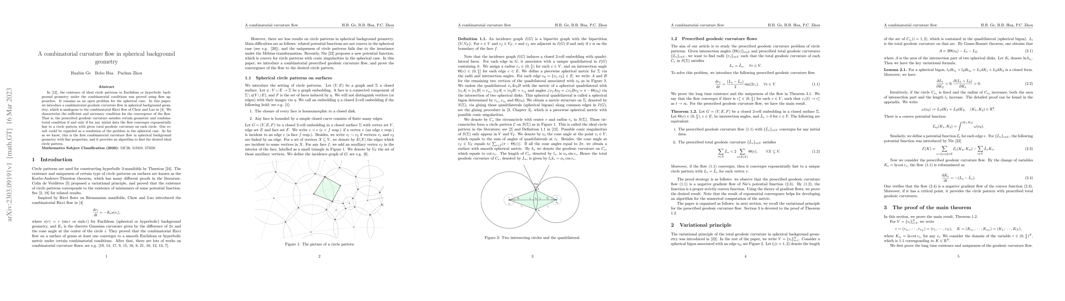 Thumbnail for A combinatorial curvature flow in spherical background geometry