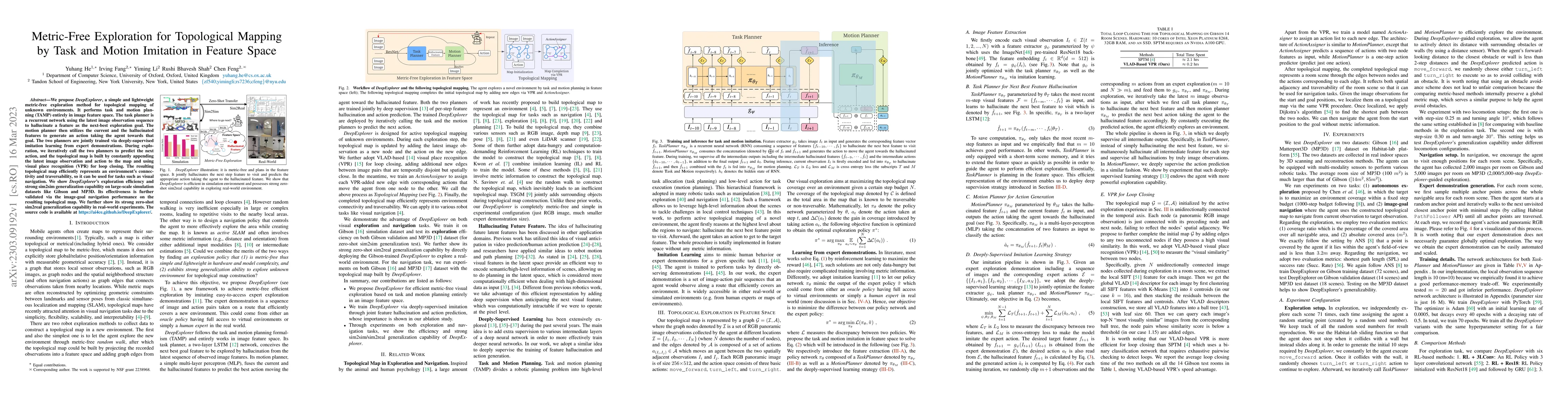 Thumbnail for Metric-Free Exploration for Topological Mapping by Task and Motion
  Imitation in Feature Space