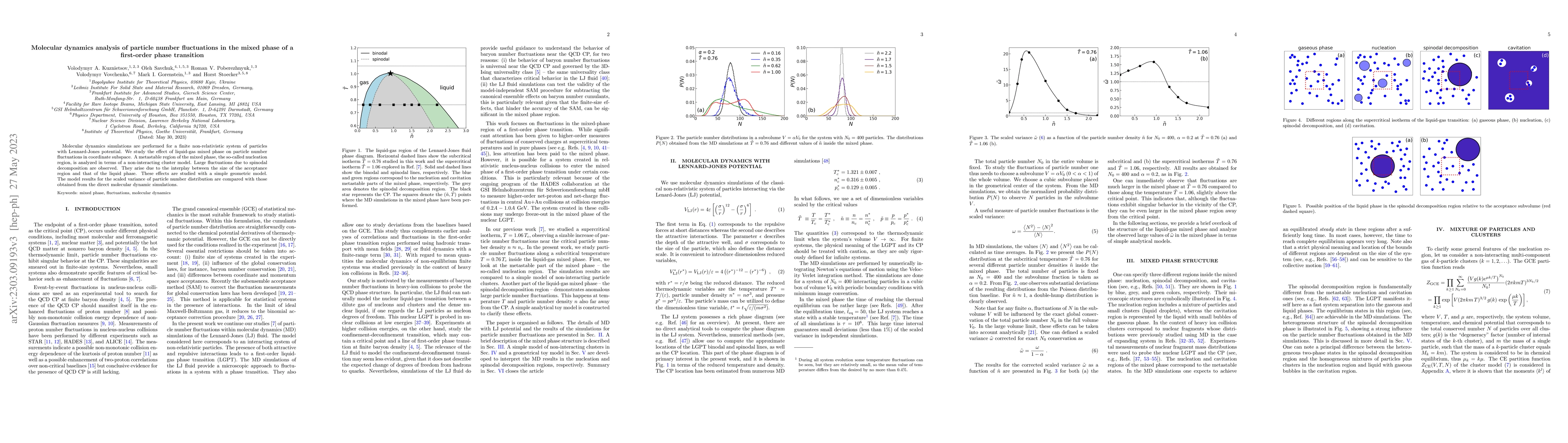 Thumbnail for Molecular dynamics analysis of particle number fluctuations in the mixed
  phase of a first-order phase transition