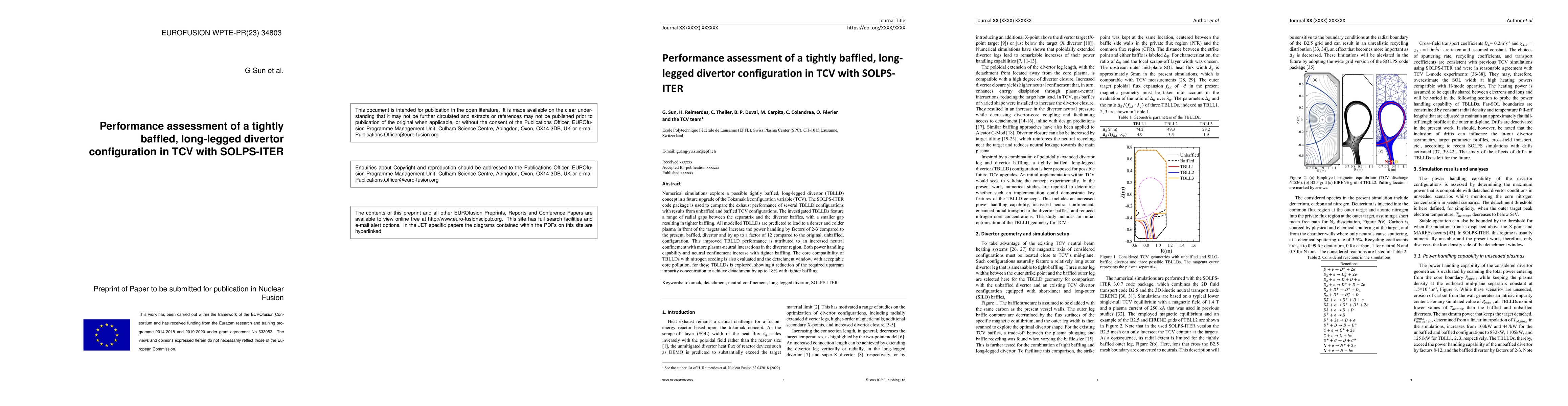 Thumbnail for Performance assessment of a tightly baffled, long-legged divertor
  configuration in TCV with SOLPS-ITER