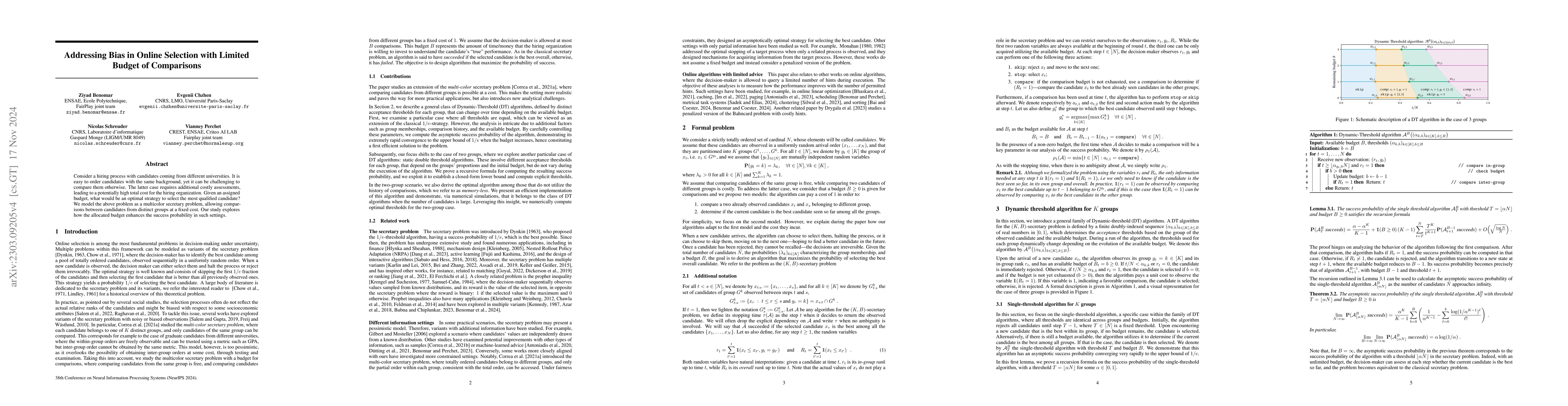 Thumbnail for Addressing bias in online selection with limited budget of comparisons