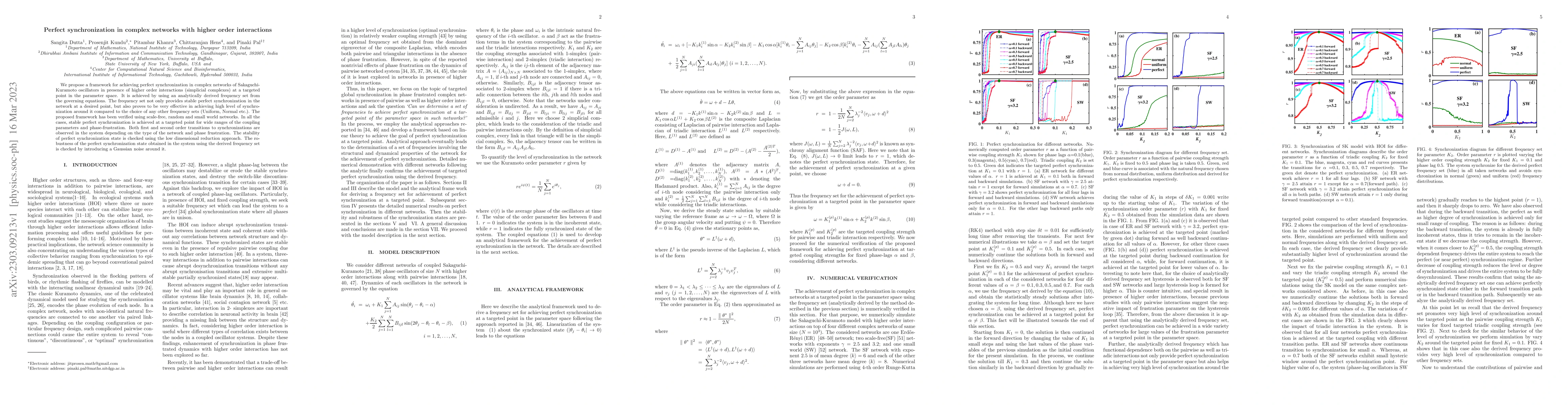 Thumbnail for Perfect synchronization in complex networks with higher order
  interactions