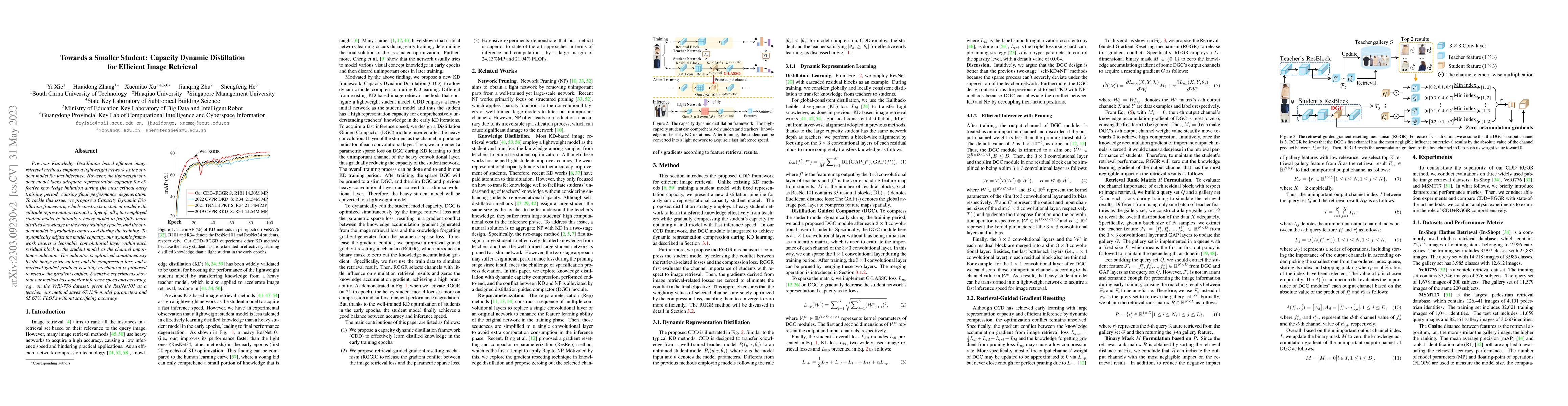 Thumbnail for Towards a Smaller Student: Capacity Dynamic Distillation for Efficient
  Image Retrieval