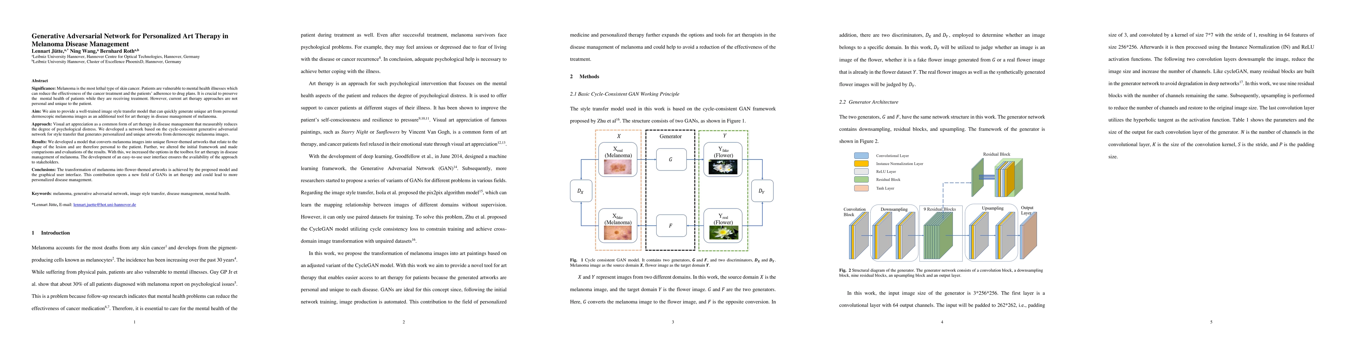 Thumbnail for Generative Adversarial Network for Personalized Art Therapy in Melanoma
  Disease Management