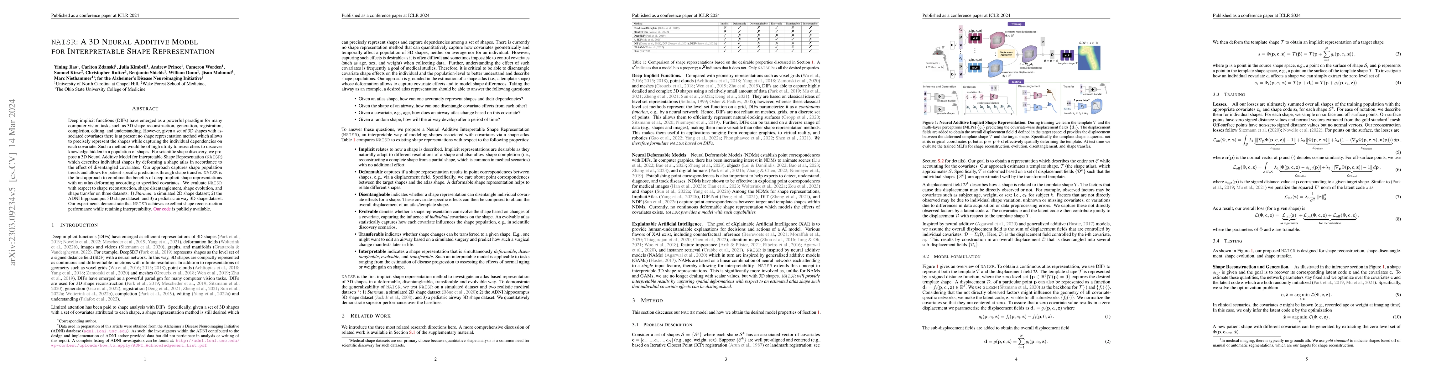 Thumbnail for NAISR: A 3D Neural Additive Model for Interpretable Shape Representation