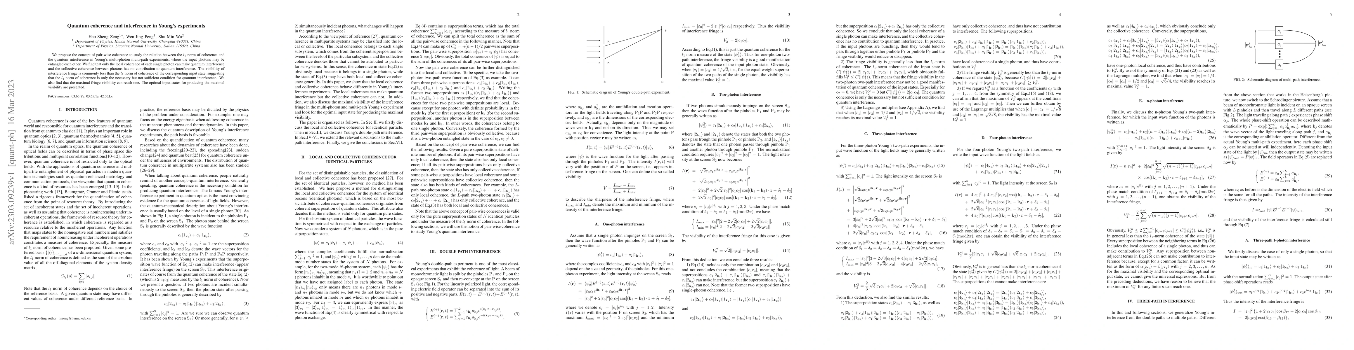Thumbnail for Quantum coherence and interference in Young's experiments
