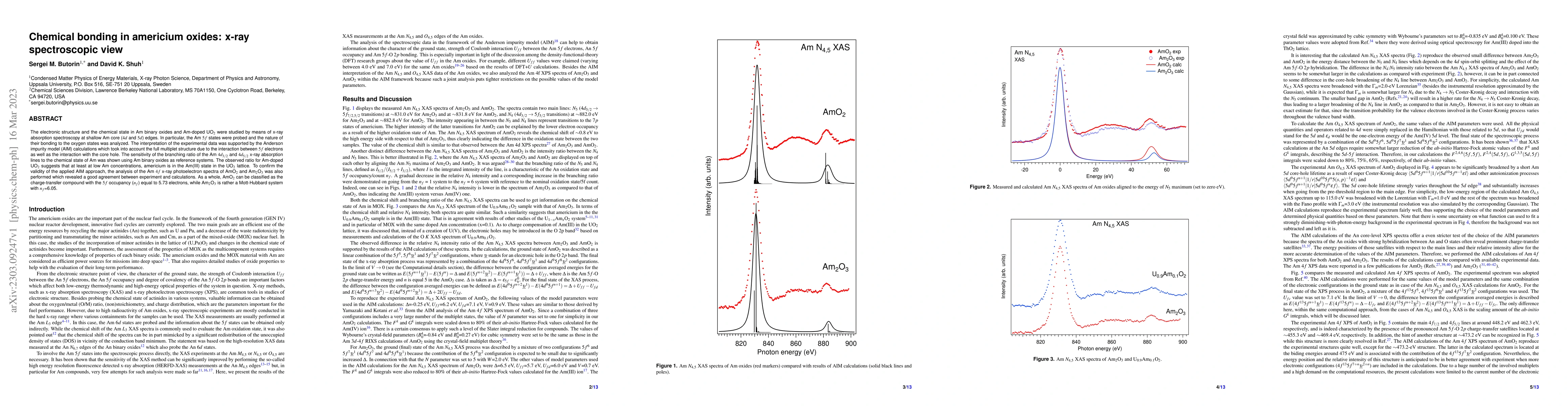 Thumbnail for Chemical bonding in americium oxides: x-ray spectroscopic view