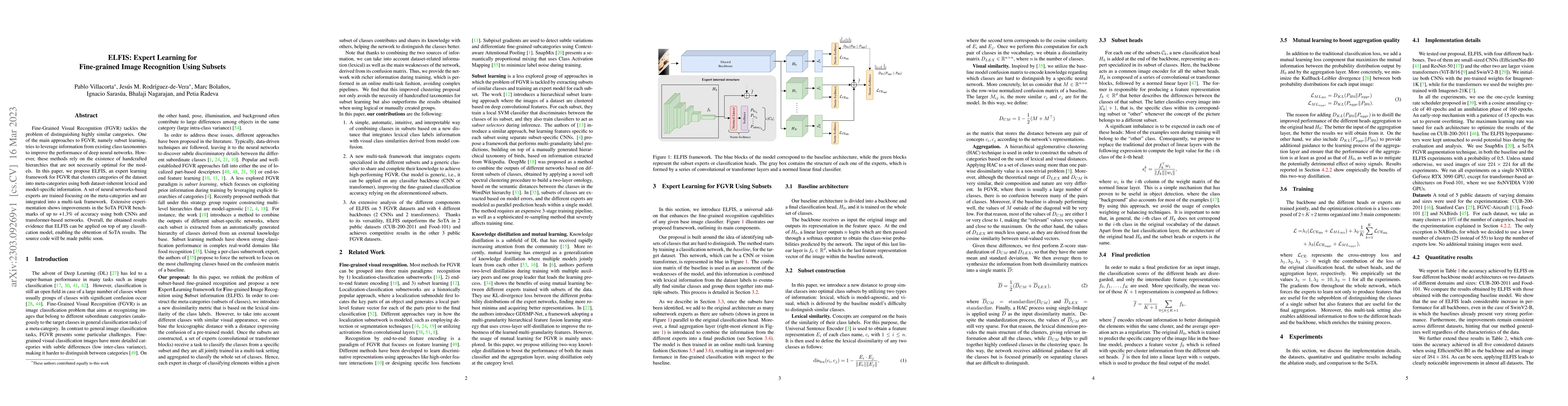 Thumbnail for ELFIS: Expert Learning for Fine-grained Image Recognition Using Subsets