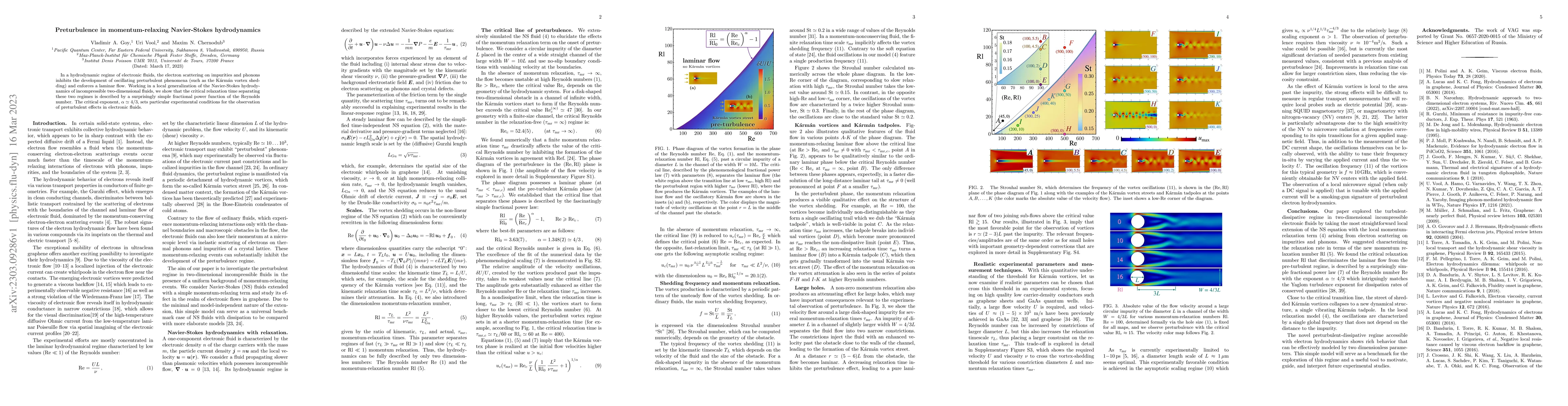 Thumbnail for Preturbulence in momentum-relaxing Navier-Stokes hydrodynamics
