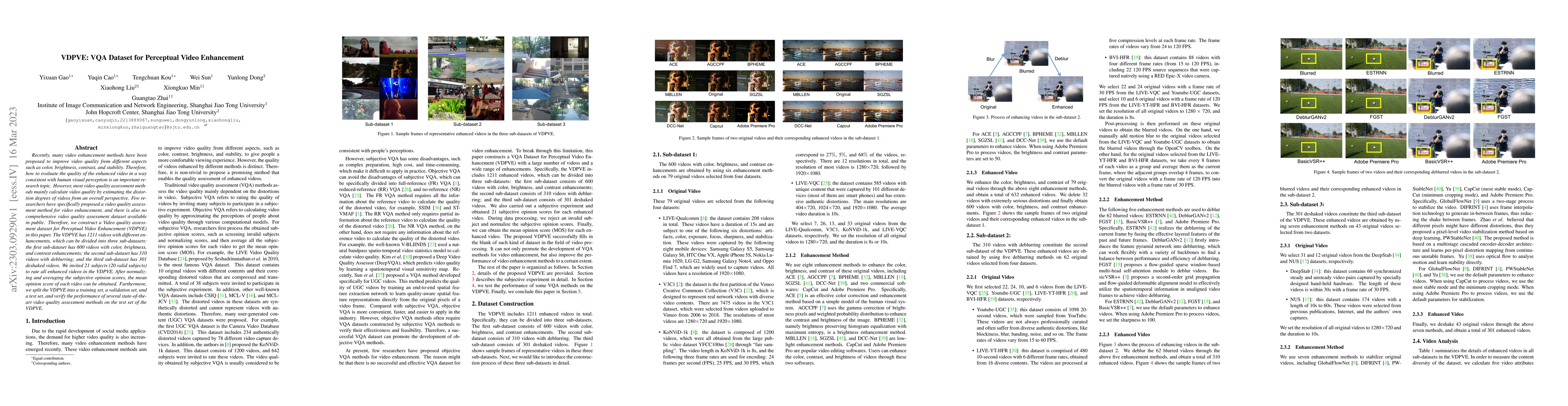 Thumbnail for VDPVE: VQA Dataset for Perceptual Video Enhancement