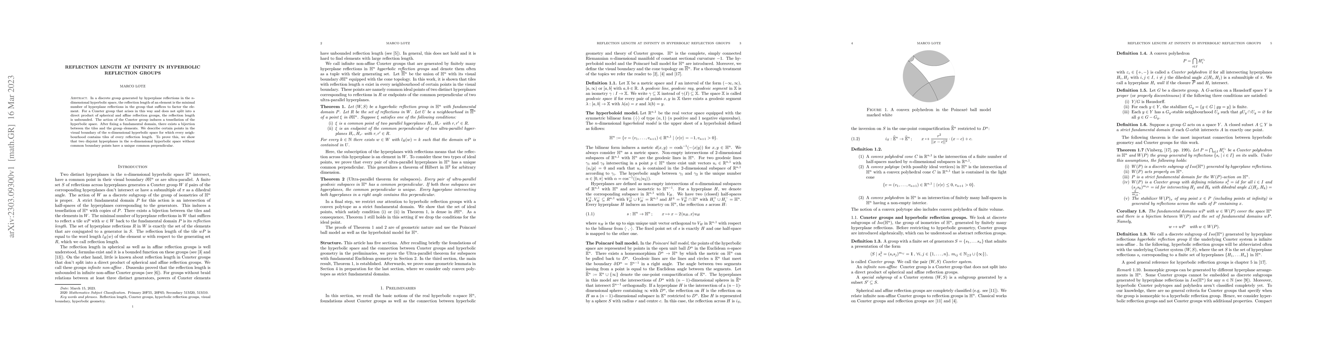 Thumbnail for Reflection length at infinity in hyperbolic reflection groups