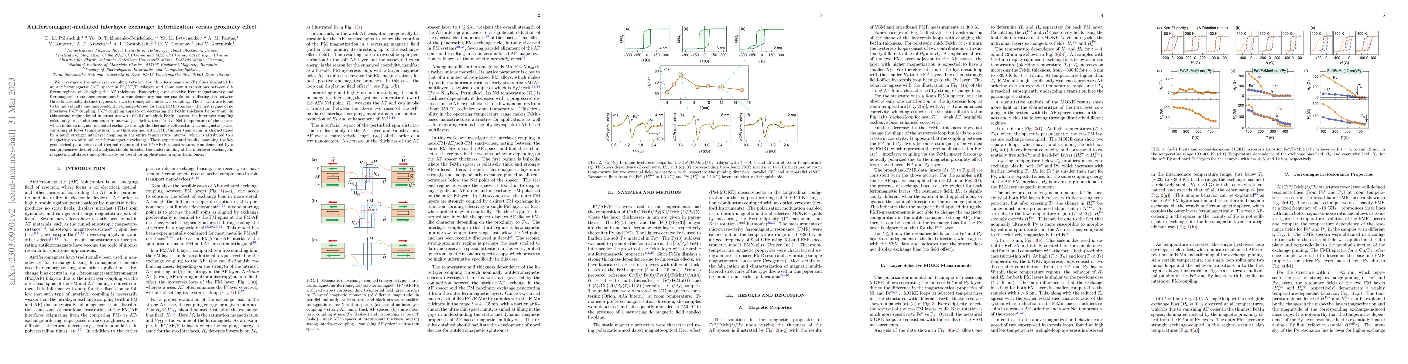 Thumbnail for Antiferromagnet-mediated interlayer exchange: hybridization versus
  proximity effect