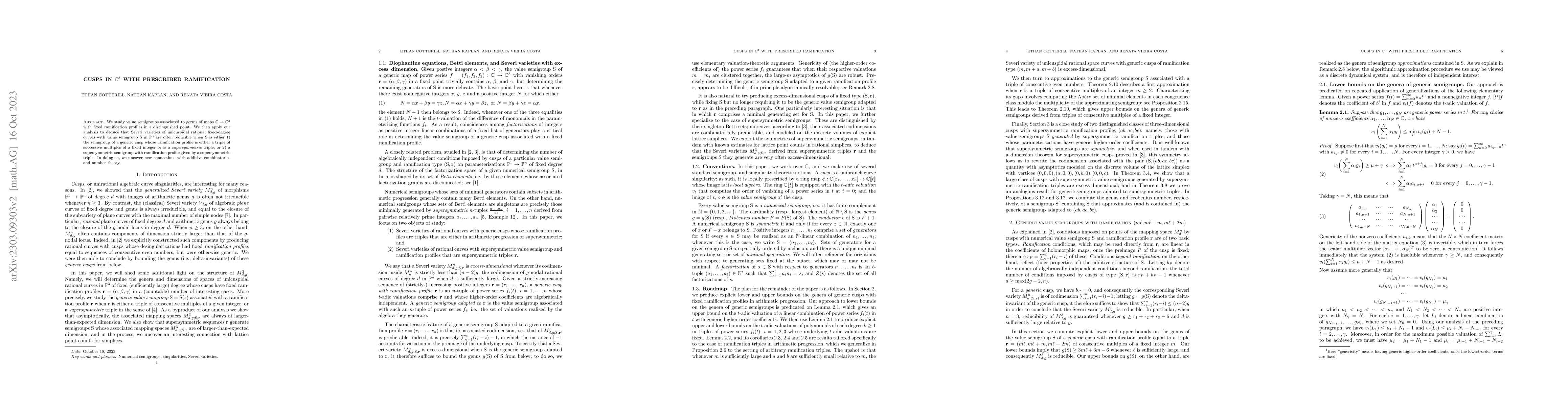 Thumbnail for Cusps in $\mathbb{C}^3$ with prescribed ramification